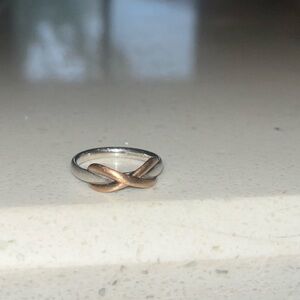 Tiffany & Co silver and rose gold infinity ring